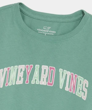 Vineyard Vines Girls' Glitter St. Patrick's Day Whale Long-Sleeve Pocket Tee Gumdrop Hot