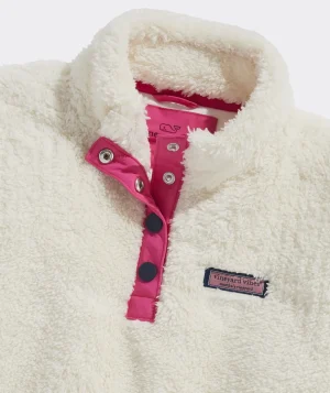 Vineyard Vines Girls' Harbor Fleece Quarter-Snap Calm Waters Shop