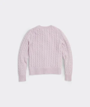 Vineyard Vines Girls' Heritage Cotton V-Neck Sweater Nautical Navy Shop
