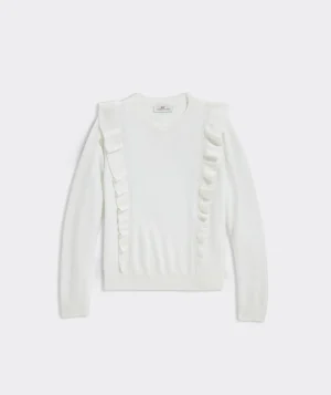 Vineyard Vines Girls' Intarsia Whale Crewneck Sweater Rhododendron Flash Sale