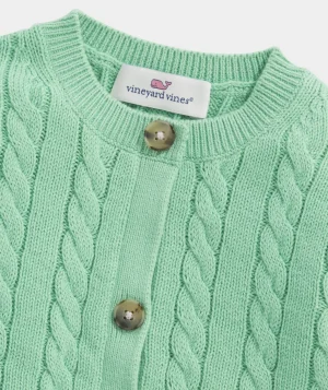 Vineyard Vines Girls' Mixed Cable Cardigan Marshmallow Cheap