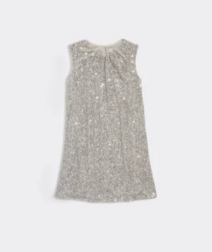 Vineyard Vines Girls' Poplin Puff Sleeve Dress Rhododendron Discount