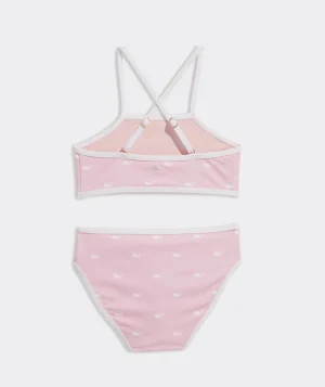 Vineyard Vines Girls' Ruffle High Neck Bikini SB Floral - Marsh Flash Sale