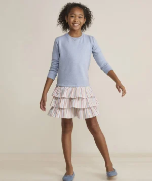 Vineyard Vines Girls' Smocked Puff-Sleeve Dress Fenwick Paisley-Navy New