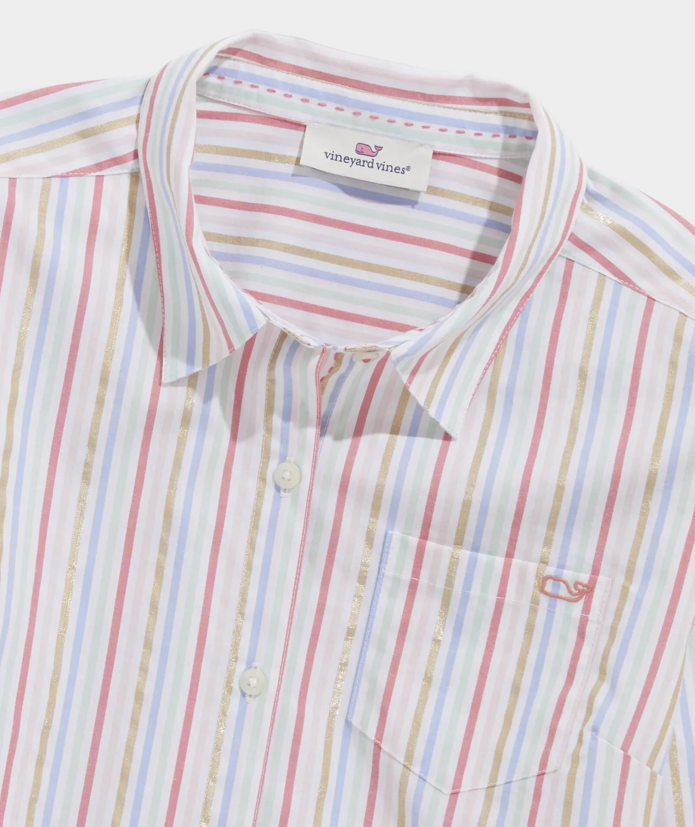 Vineyard Vines Girls' Soft Twill Ruffle Top Royal Stewart- Marsh Shop