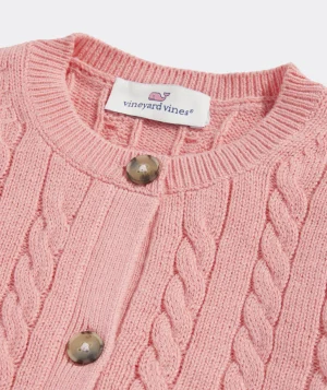 Vineyard Vines Girls' Striped Waffle Crewneck Sweater Calm Waters Best Sale