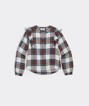 Vineyard Vines Girls' Thanksgiving Parade Whale Long-Sleeve Pocket Tee White Cap Online