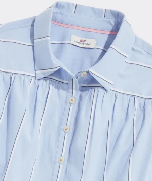Vineyard Vines Girls' Tiered Sweatshirt Dress Calm Water Heather Hot