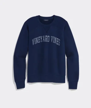 Vineyard Vines Graphic Terry Crewneck Sweatshirt Nautical Navy Outlet