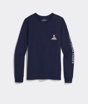 Vineyard Vines Halloween Icons Long-Sleeve Pocket Tee Blue Blazer Online