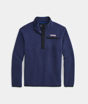 Vineyard Vines Harbor Fleece Quarter-Snap Nautical Navy Clearance