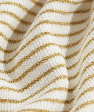 Vineyard Vines Heritage Striped Ribbed Turtleneck BStripe - SMetallic Discount