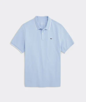 Vineyard Vines Heritage Tipped Pique Polo Jake Blue Clearance