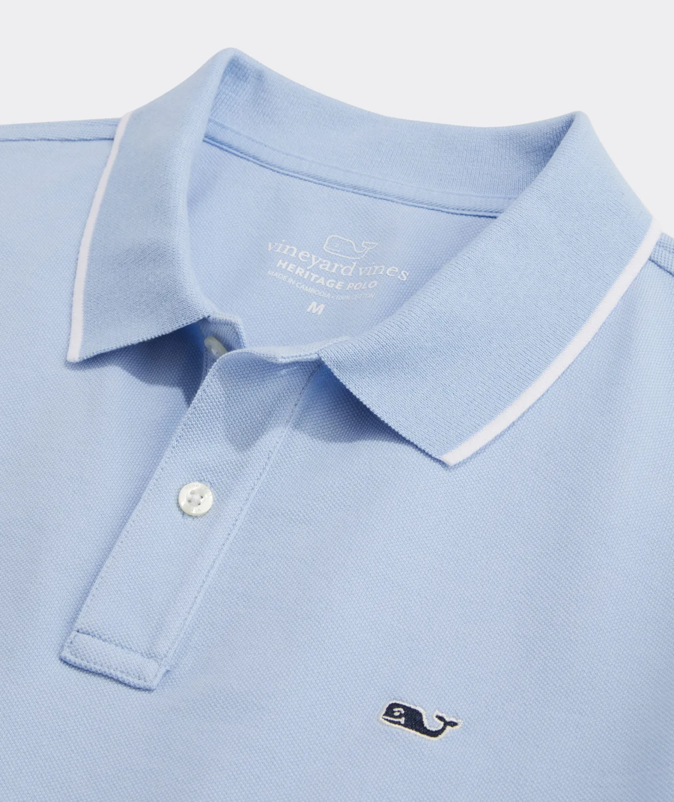 Vineyard Vines Heritage Tipped Pique Polo Jake Blue Clearance