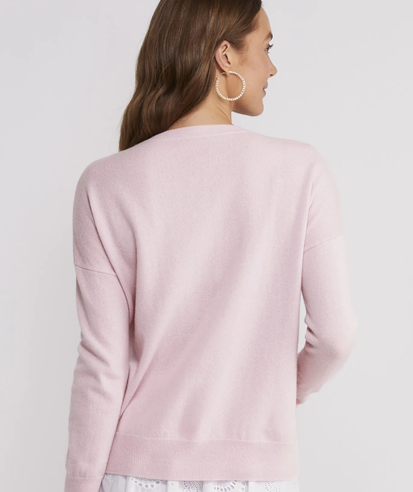 Vineyard Vines Hydrangea Intarsia Cashmere Crewneck Sweater Frost Discount
