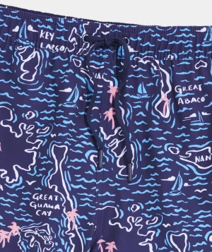 Vineyard Vines 7 Inch Printed Chappy Swim Trunks Isld Maps Naut Navy Best Sale