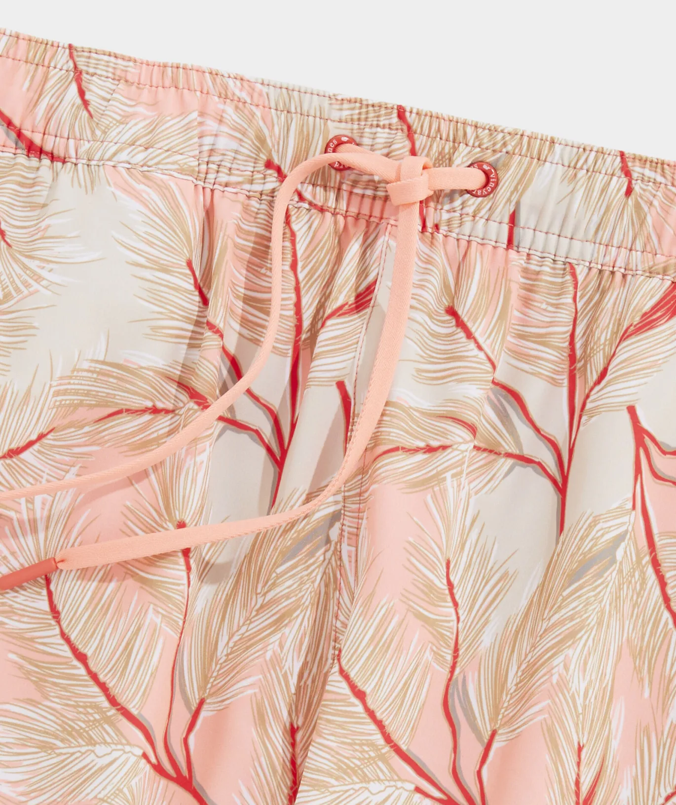 Vineyard Vines 7 Inch Printed Chappy Swim Trunks Pine Palms Pnk Blsh Best
