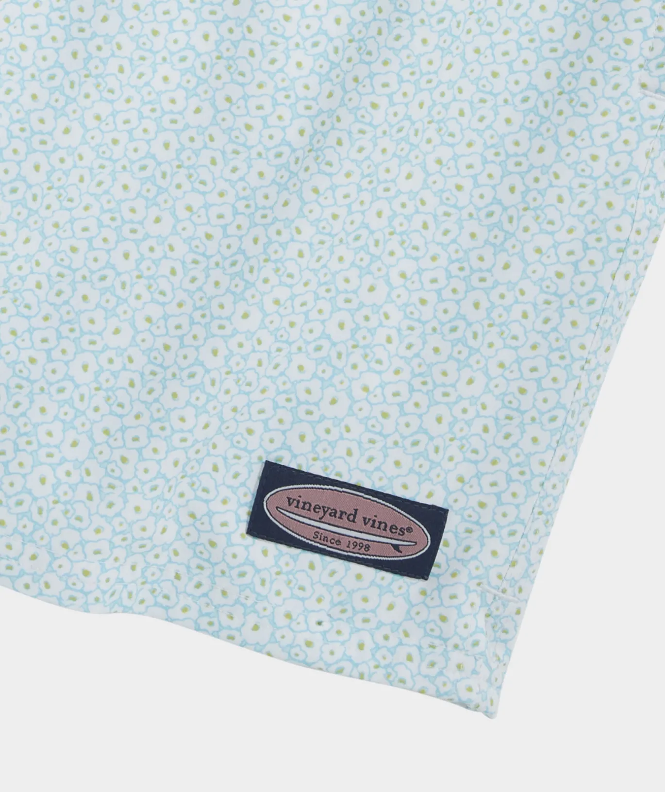 Vineyard Vines 7 Inch Printed Chappy Swim Trunks Micro Flrl White Cap Flash Sale
