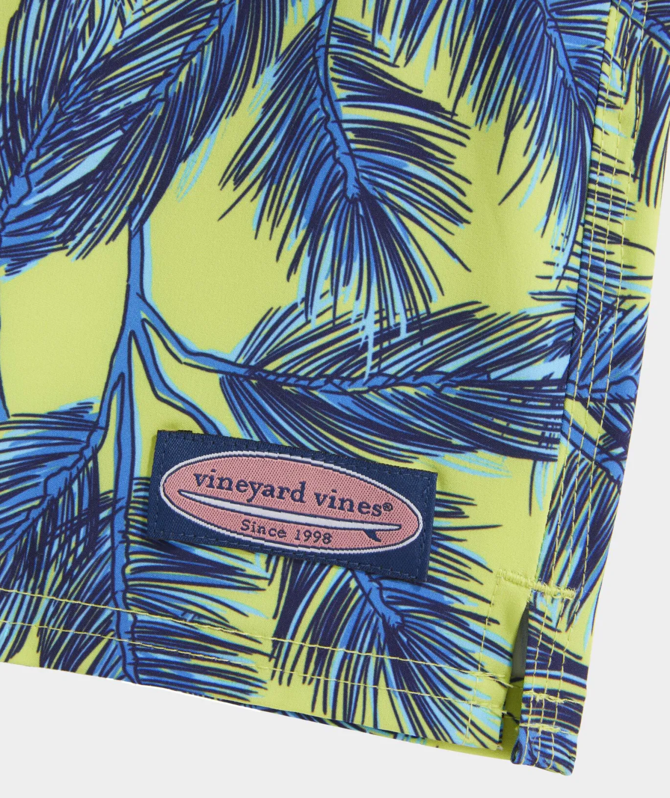 Vineyard Vines 5 Inch Printed Chappy Swim Trunks Pine Palms Wild Lime Cheap