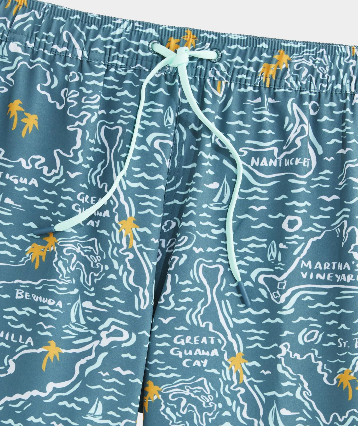 Vineyard Vines 7 Inch Printed Chappy Swim Trunks Isl Maps Mallrd Blue Sale