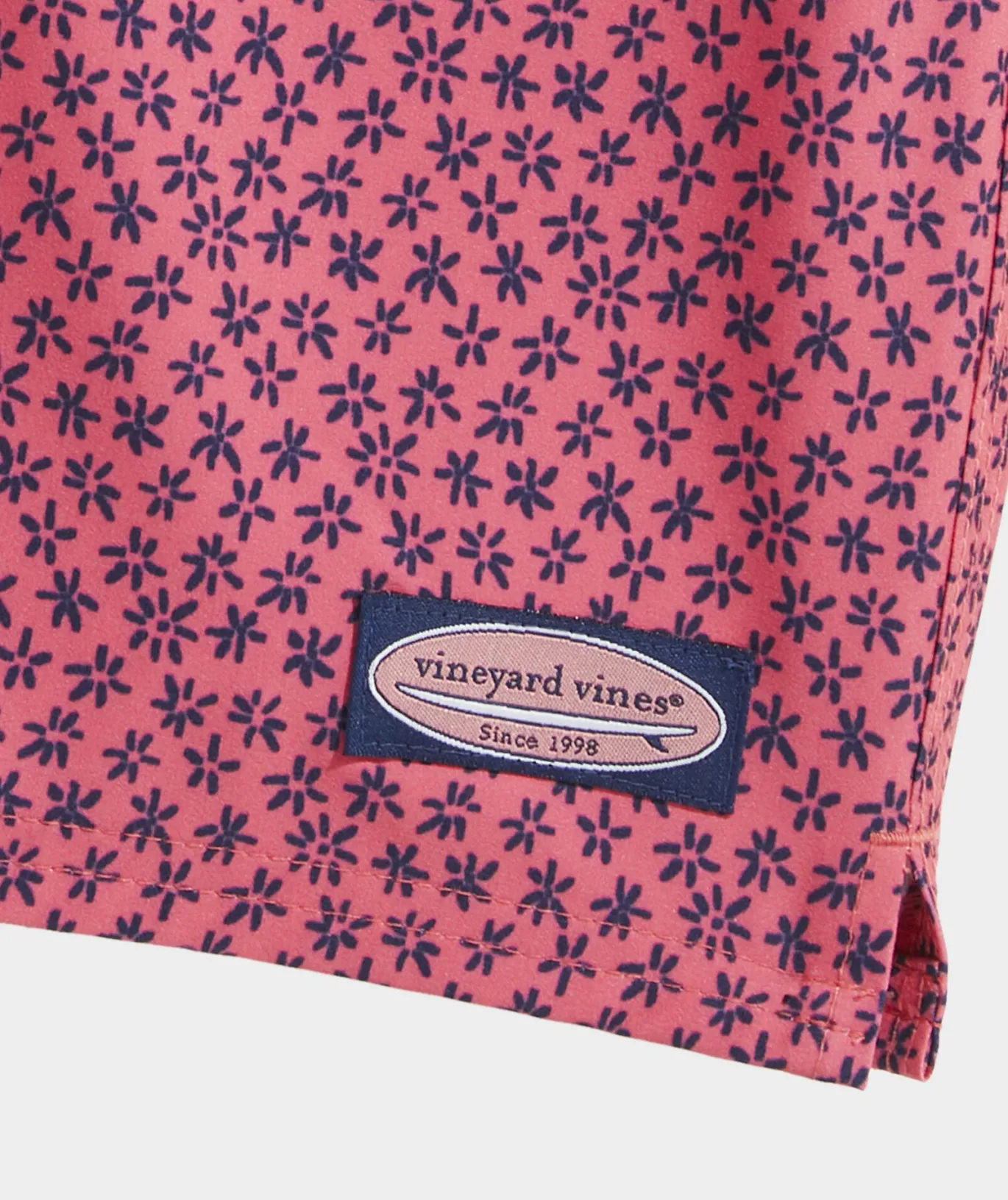 Vineyard Vines 7 Inch Printed Chappy Swim Trunks Flrl Micro Jetty Red Flash Sale