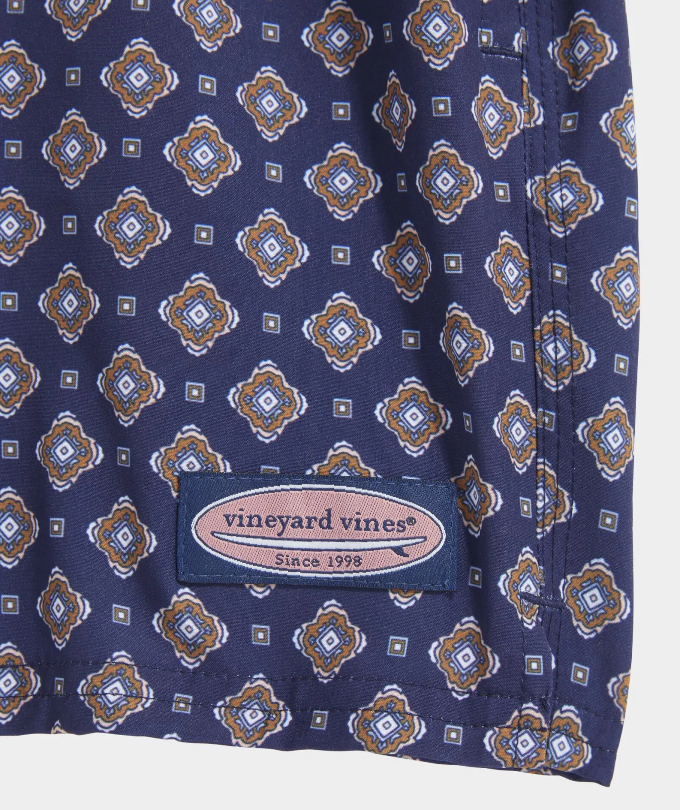 Vineyard Vines 5 Inch Printed Chappy Swim Trunks Foulard Naut Navy New