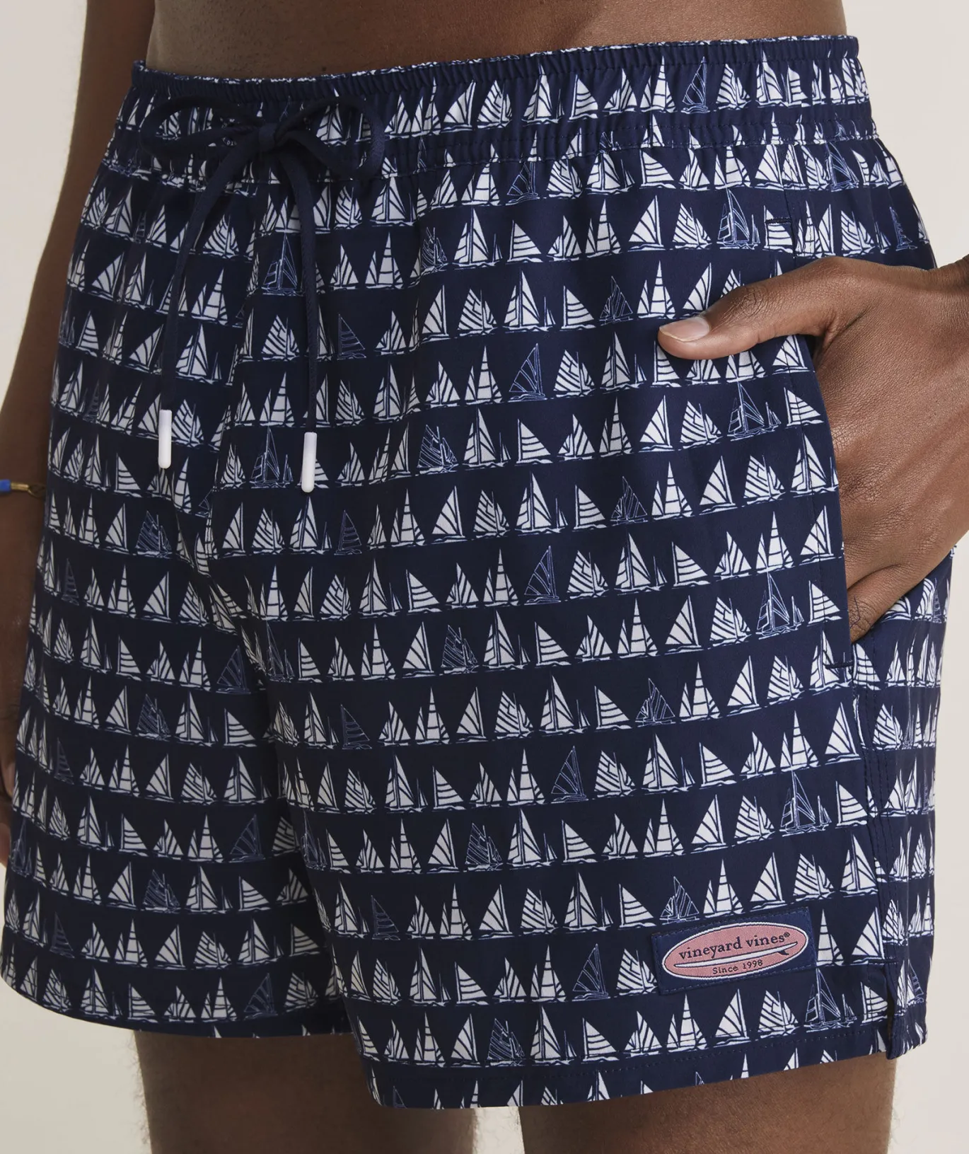 Vineyard Vines 5 Inch Printed Chappy Swim Trunks Boat Parade Naut Nav New