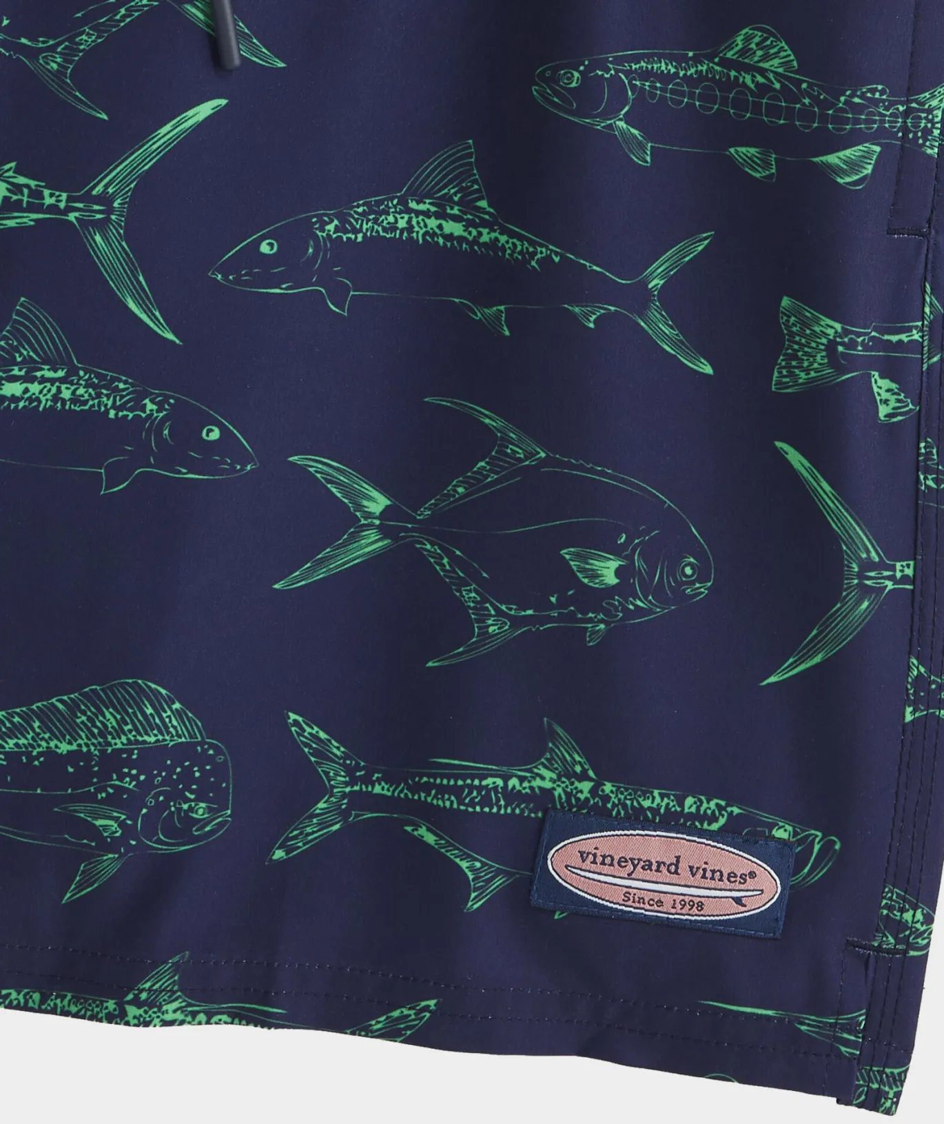 Vineyard Vines 7 Inch Printed Chappy Swim Trunks Outline Fish Navy Online
