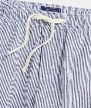 Vineyard Vines 7 Inch Pull-On Linen Shorts Nautical Navy STP Fashion