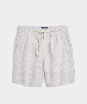 Vineyard Vines 7 Inch Pull-On Linen Shorts Cappuccino Discount