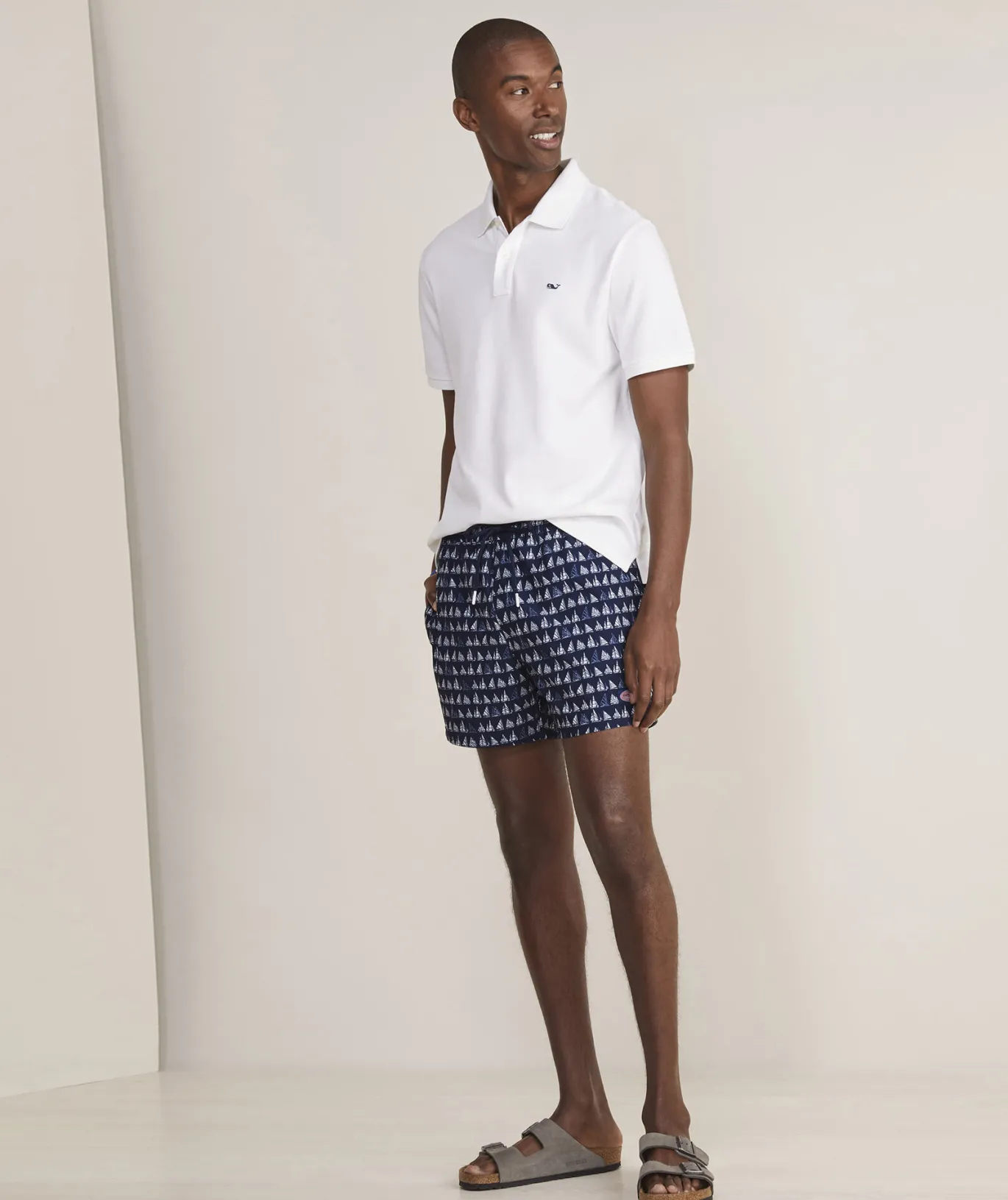 Vineyard Vines 7 Inch Solid Chappy Swim Trunks Papaya Punch Sale