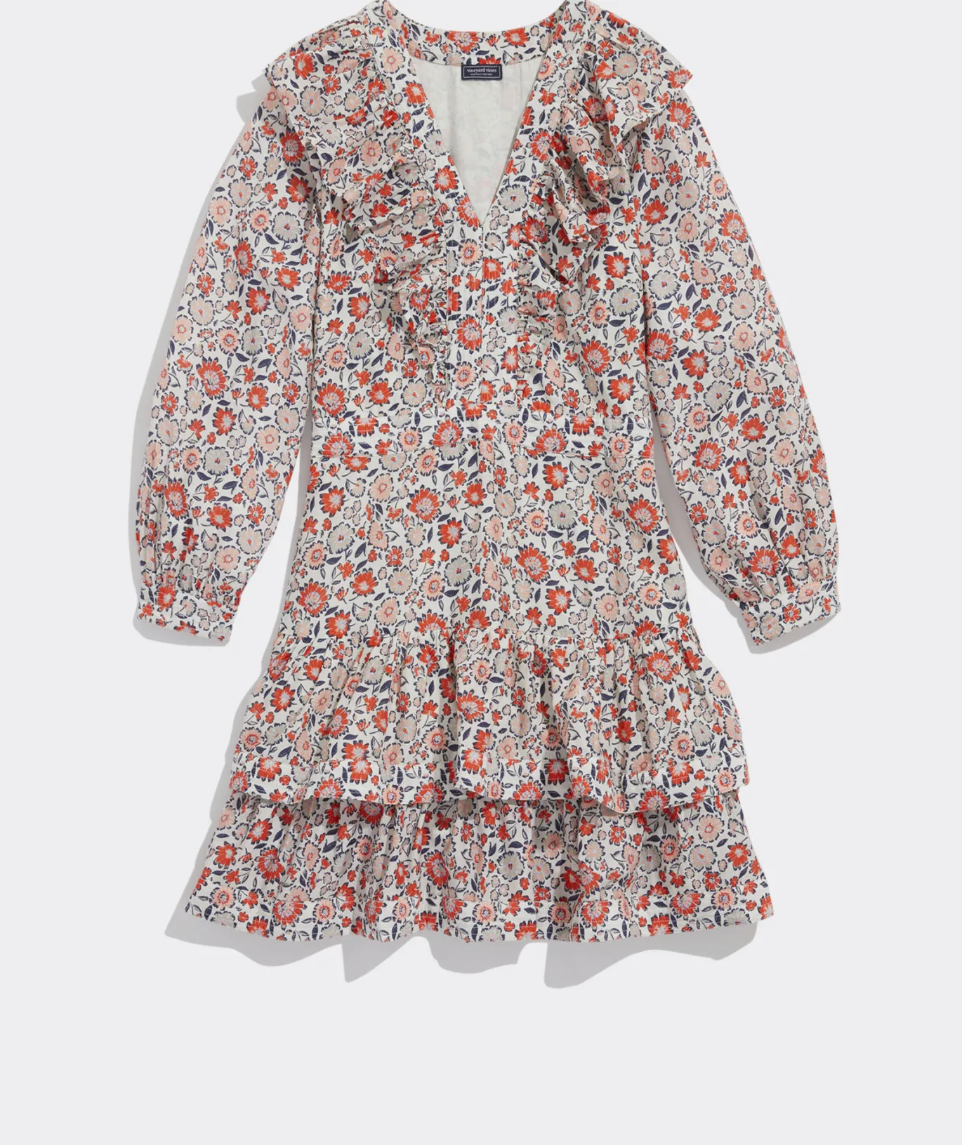Vineyard Vines Ivy League Floral Ruffle Dress Floral Multi - Stone Hot
