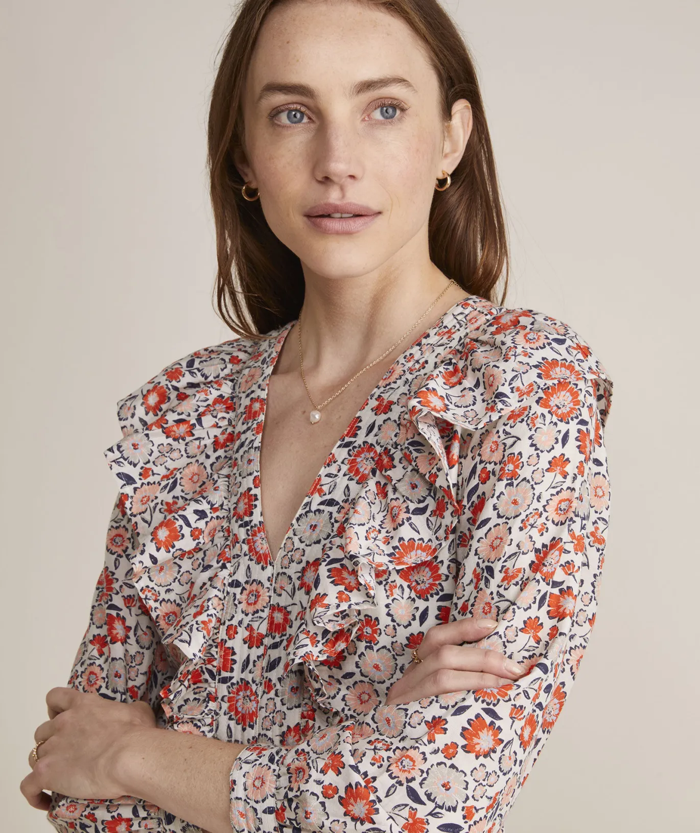 Vineyard Vines Ivy League Floral Ruffle Dress Floral Multi - Stone Hot