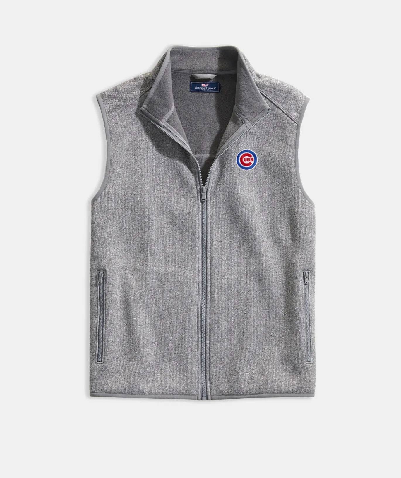 Vineyard Vines Kansas City Royals Mountain Sweater Fleece Vest Grey Heather Sale