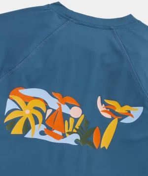 Vineyard Vines Kids' Raglan Rashguard Sea Icn Naut Navy Fashion