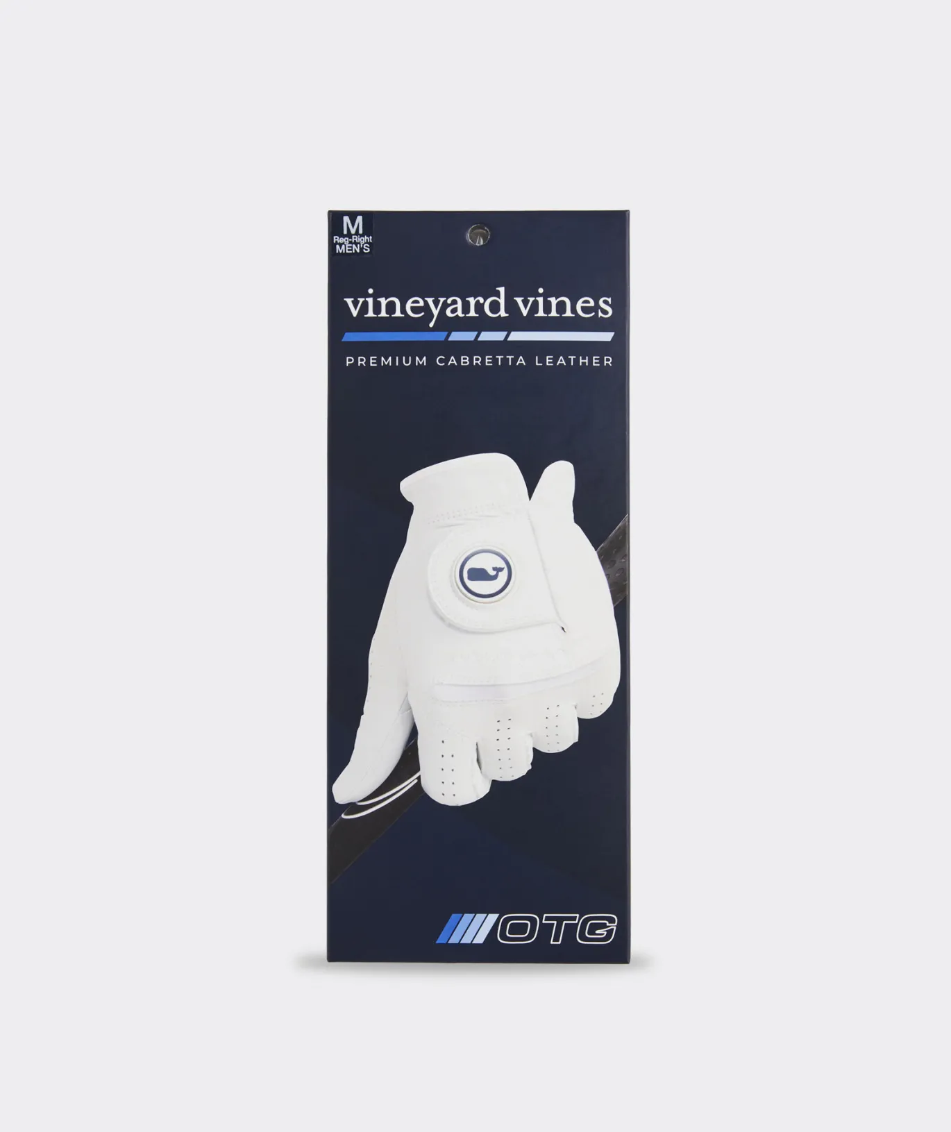 Vineyard Vines Leather Whale Dot Golf Glove Right Hand White Cap Clearance