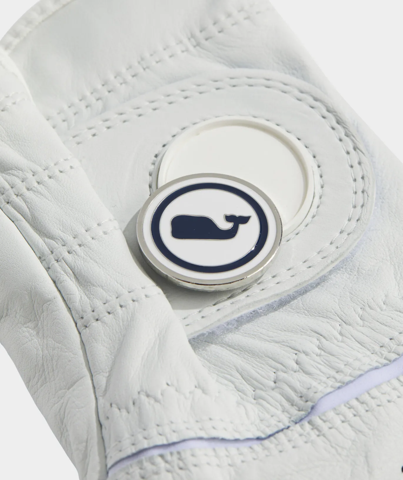 Vineyard Vines Leather Whale Dot Golf Glove Right Hand White Cap Clearance