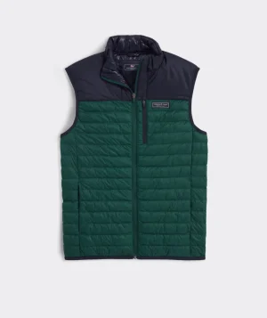 Vineyard Vines Lightweight Packable Puffer Vest Turf Green Hot