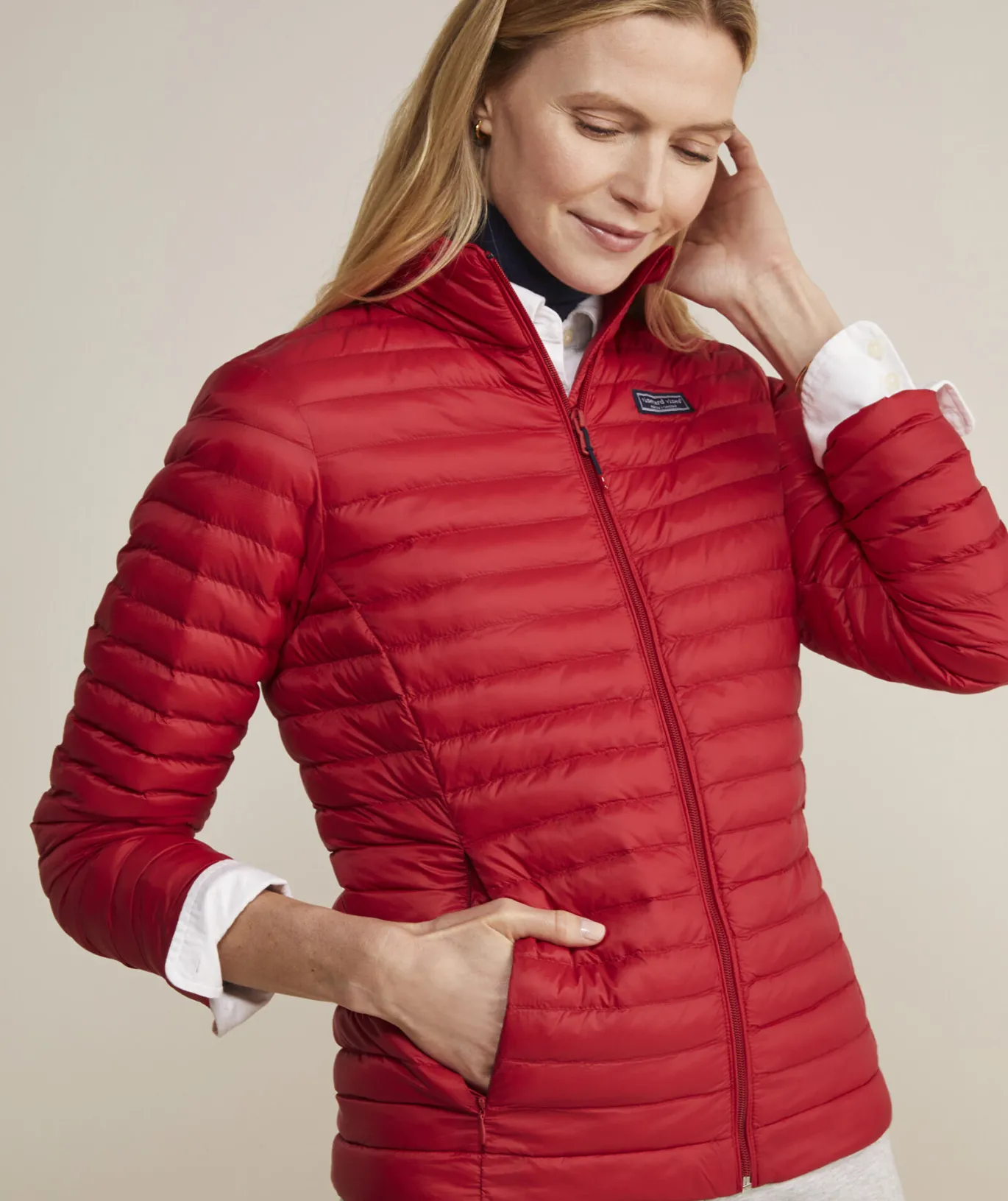 Vineyard Vines Lightweight Packable Puffer Jacket Nautical Navy New
