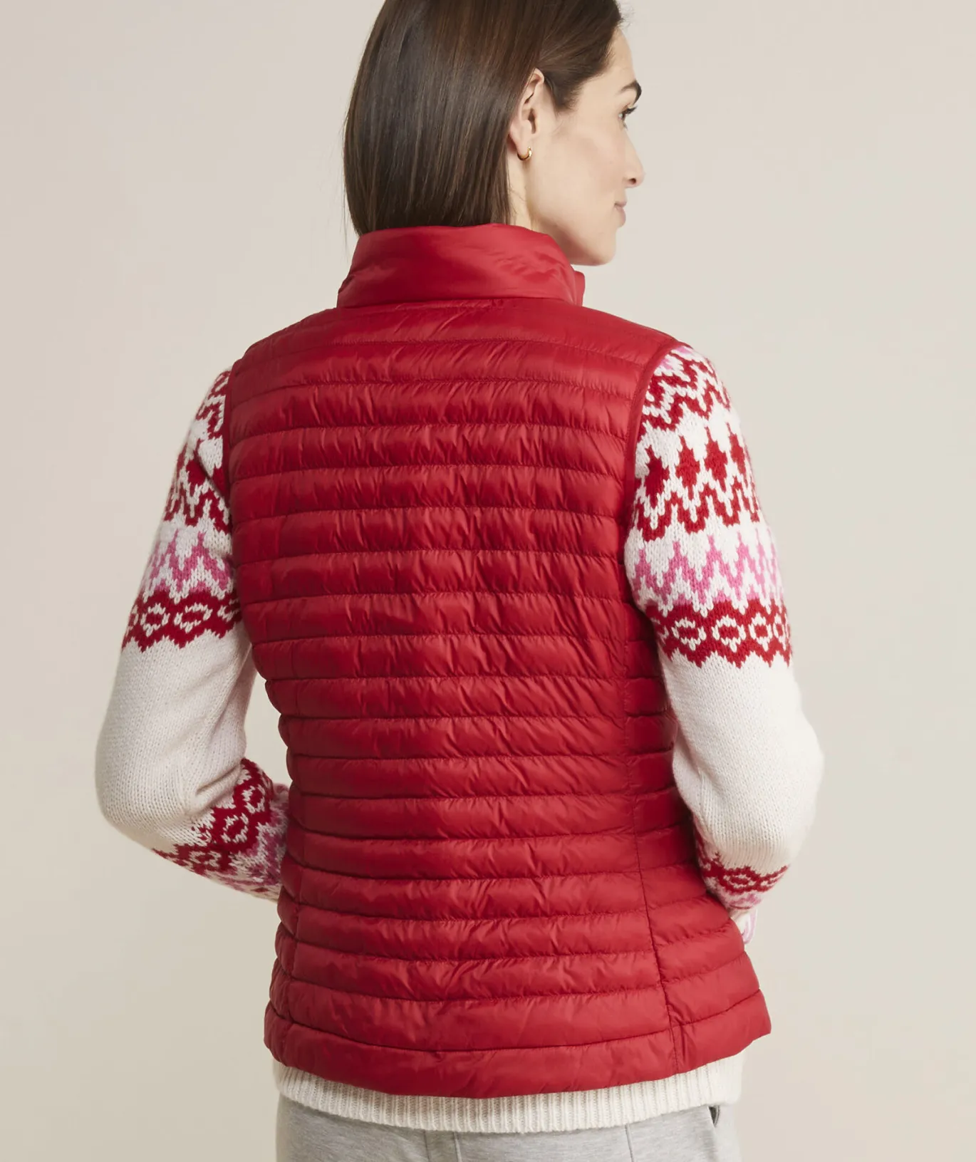 Vineyard Vines Lightweight Packable Puffer Vest Rhododendron New