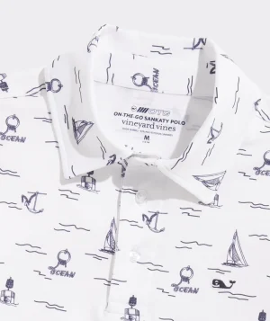 Vineyard Vines Los Angeles Chargers Bradley Stripe Sankaty Polo StripeWhite/Granite Fashion