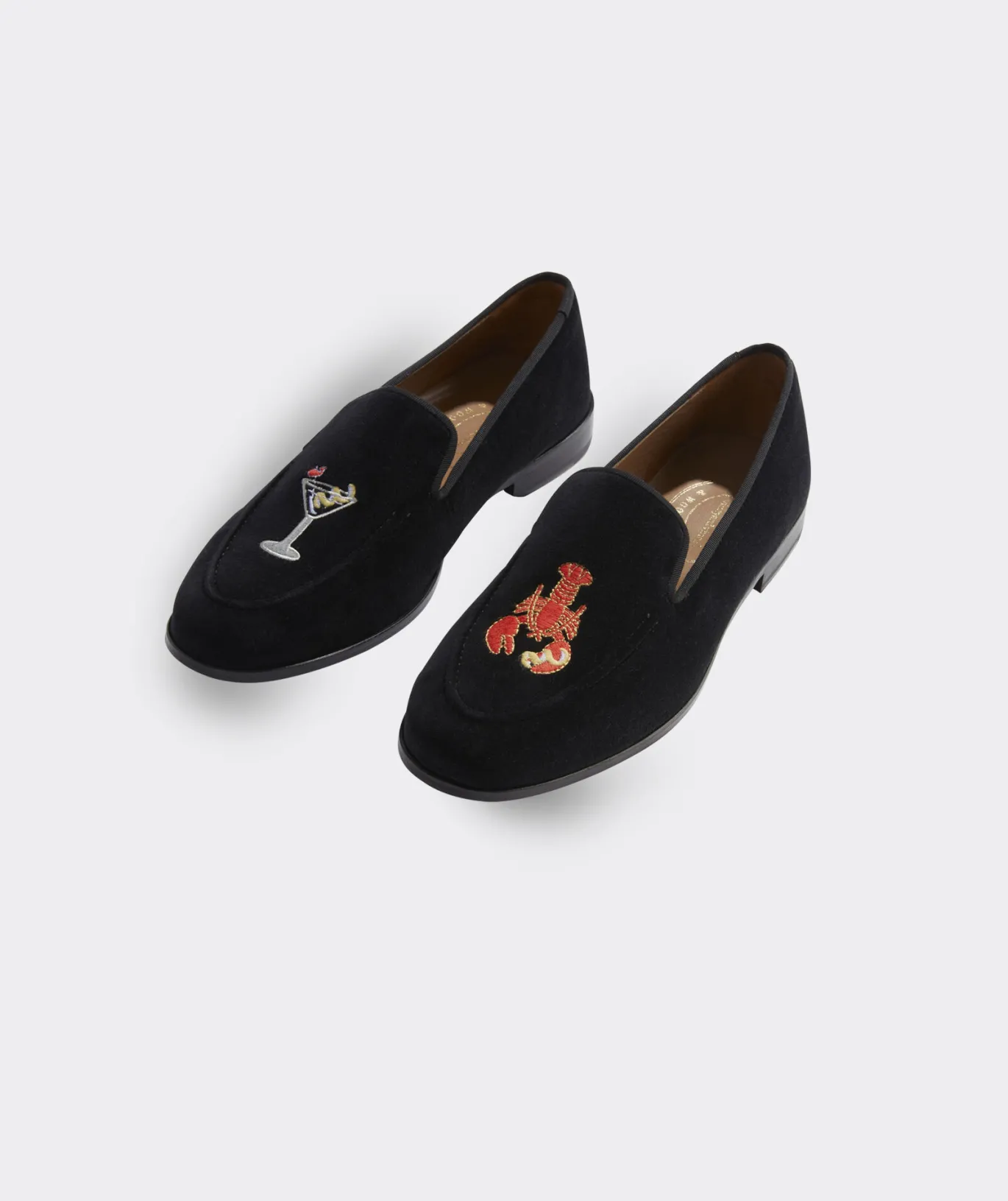 Vineyard Vines Men's Stubbs & Wootton Velvet Holiday Venetian Loafers Jet Black Fashion