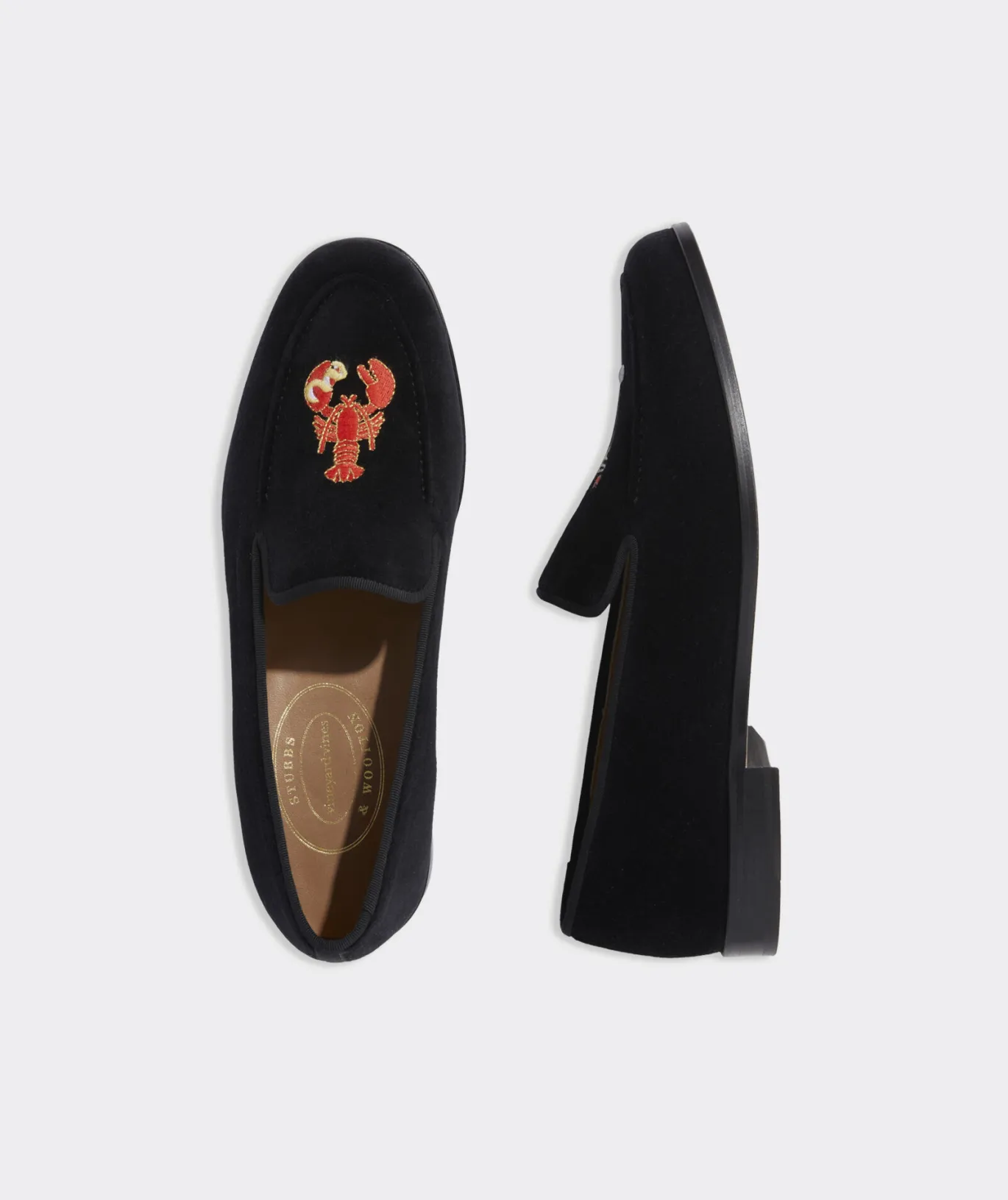 Vineyard Vines Men's Stubbs & Wootton Velvet Holiday Venetian Loafers Jet Black Fashion