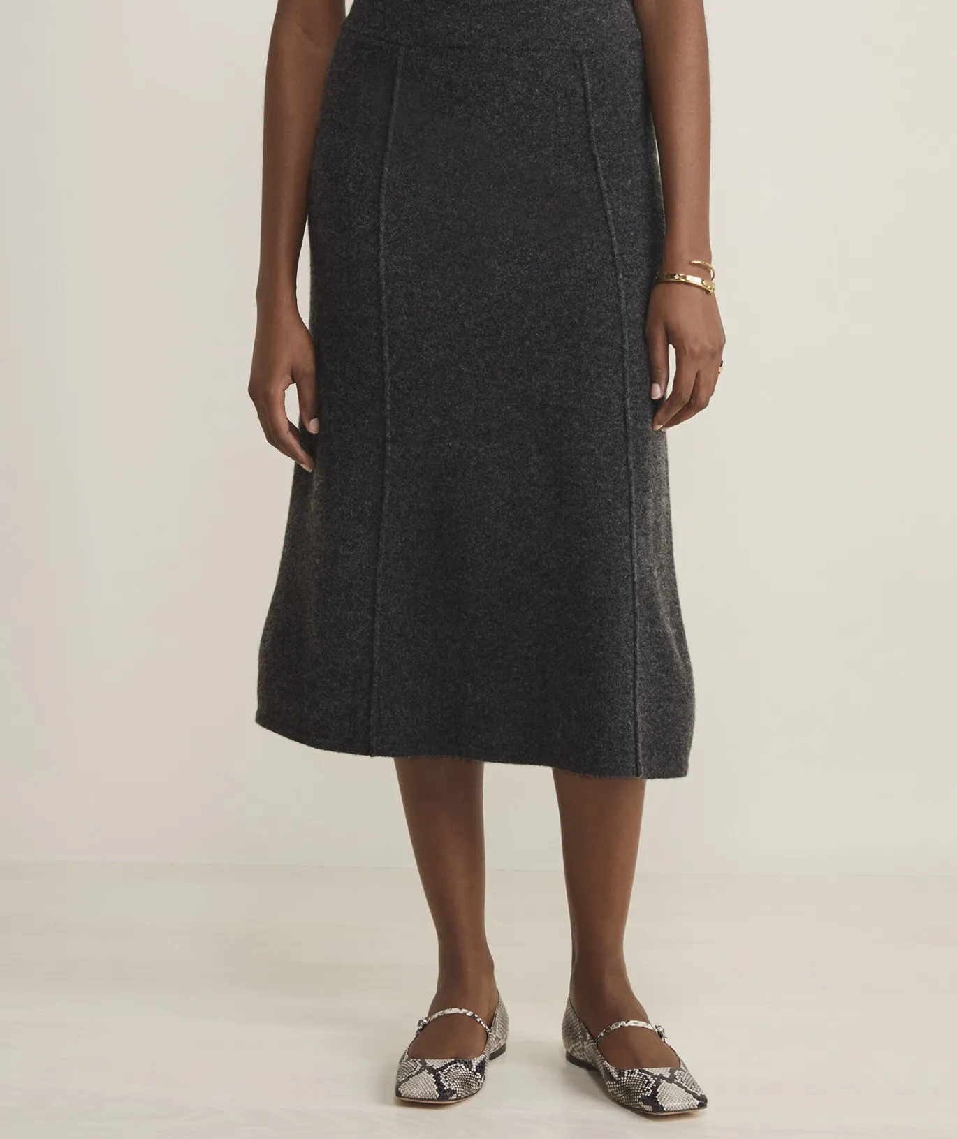 Vineyard Vines Merino Wool Midi Skirt Charcoal Heather Online