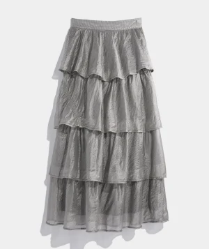 Vineyard Vines Metallic Check Maxi Skirt Metallic Check-Black Cheap