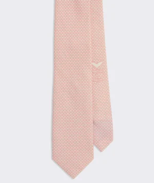 Vineyard Vines Micro Whales Silk Tie Pink Blossom New