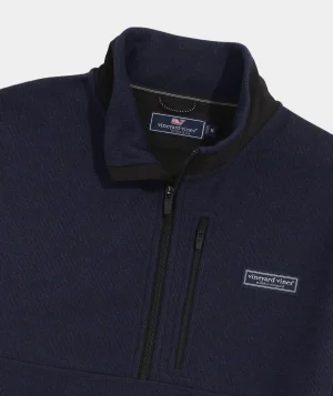Vineyard Vines Mountain Sweater Fleece Quarter-Zip Nautical Navy Store