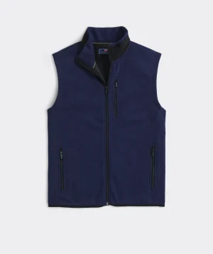 Vineyard Vines Mountain Sweater Fleece Vest Nautical Navy Outlet