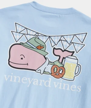 Vineyard Vines Oktoberfest Whale Long-Sleeve Pocket Tee Jake Blue Fashion