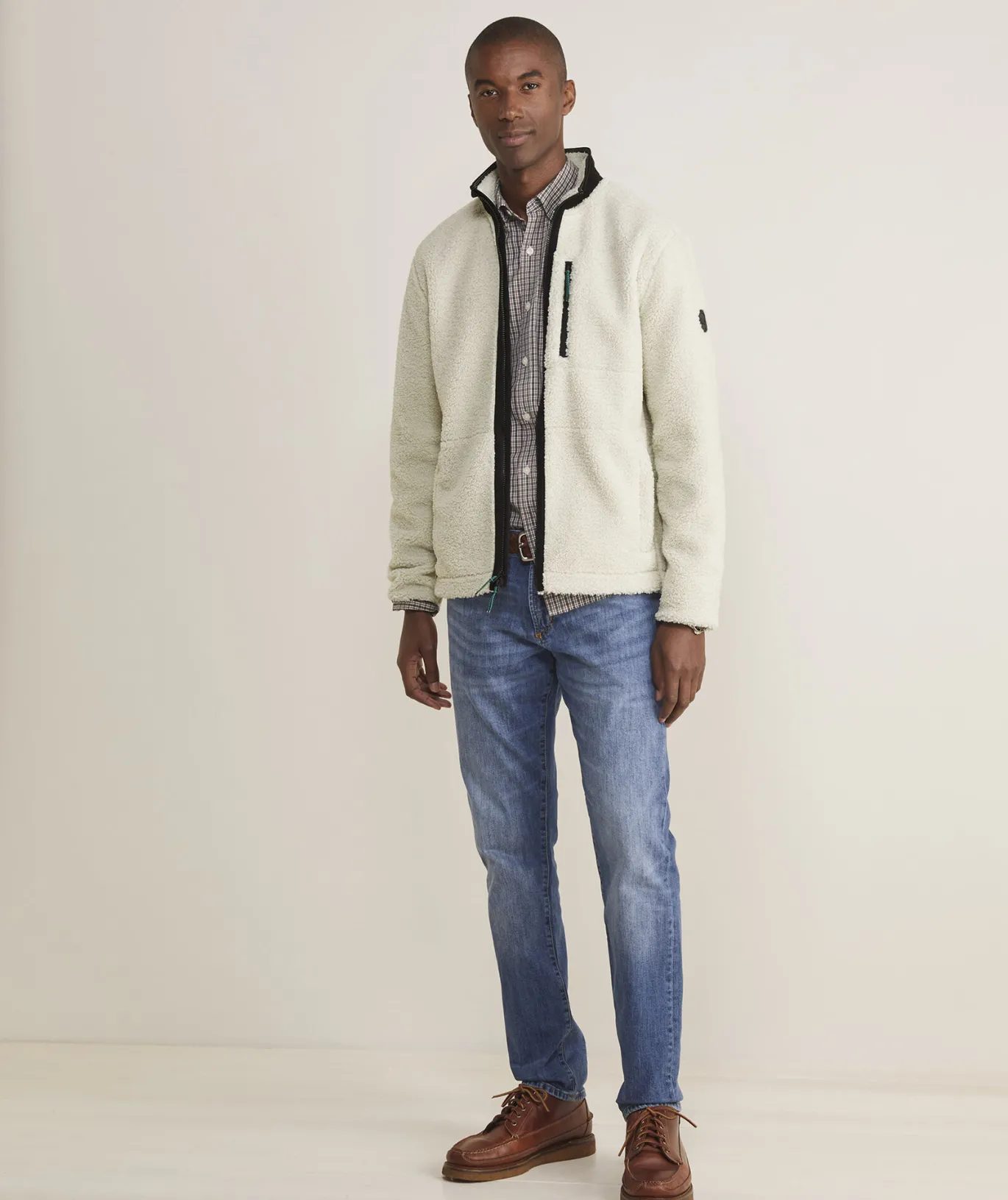 Vineyard Vines On-The-Go Sherpa Full-Zip Jacket Stone Discount